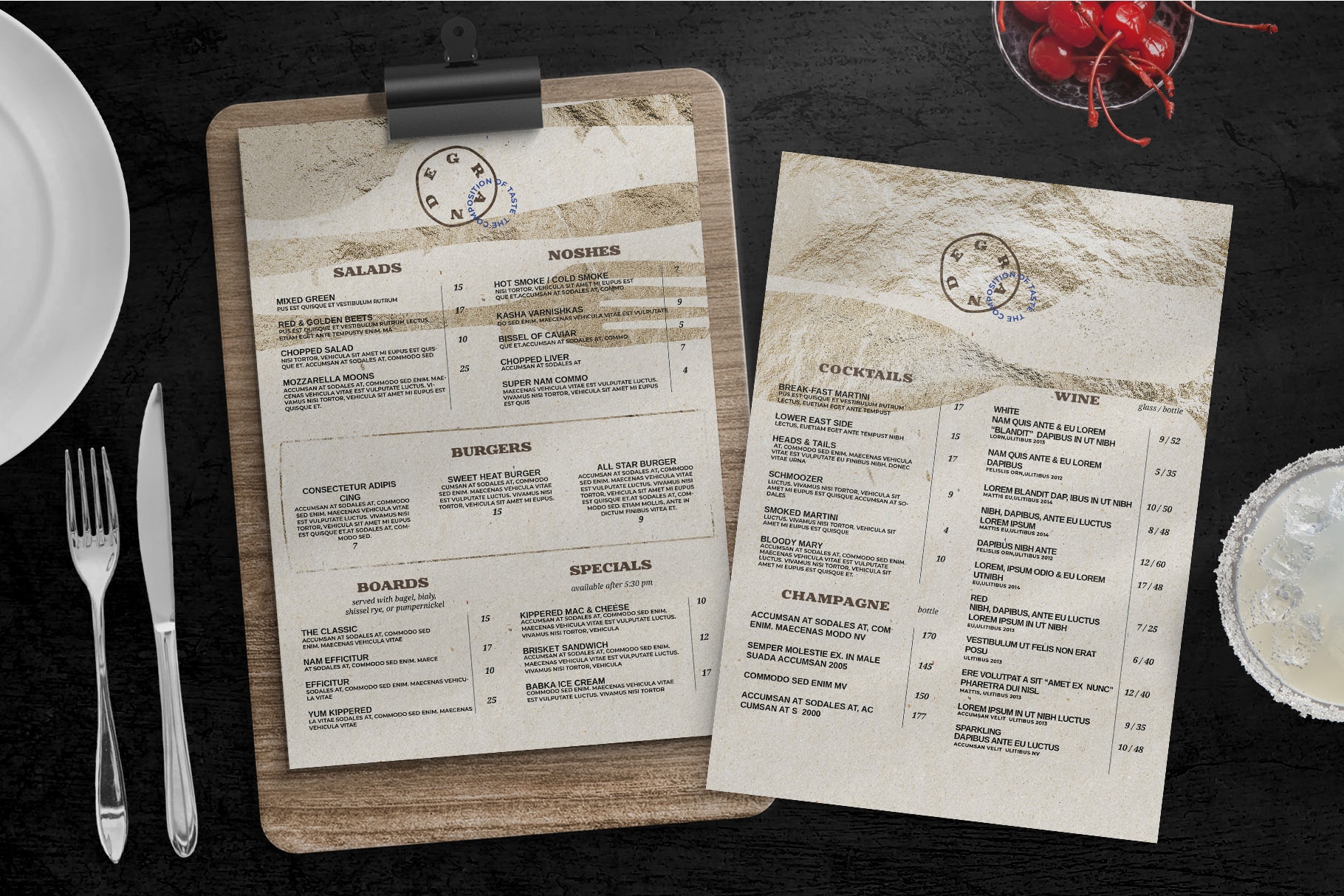Rustic Restaurant Menu Template PSD BrandPacks