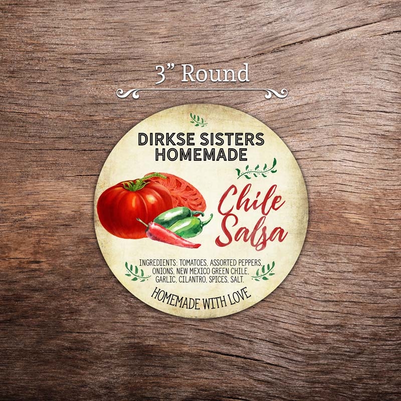 Salsa Canning Labels Customizable Authentic Heirlooms