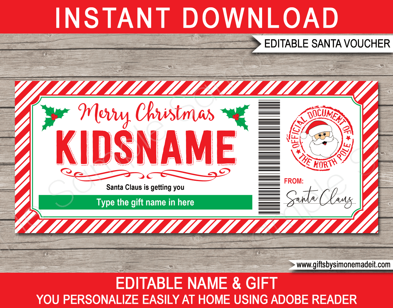 Free Printable Christmas Gift Certificates