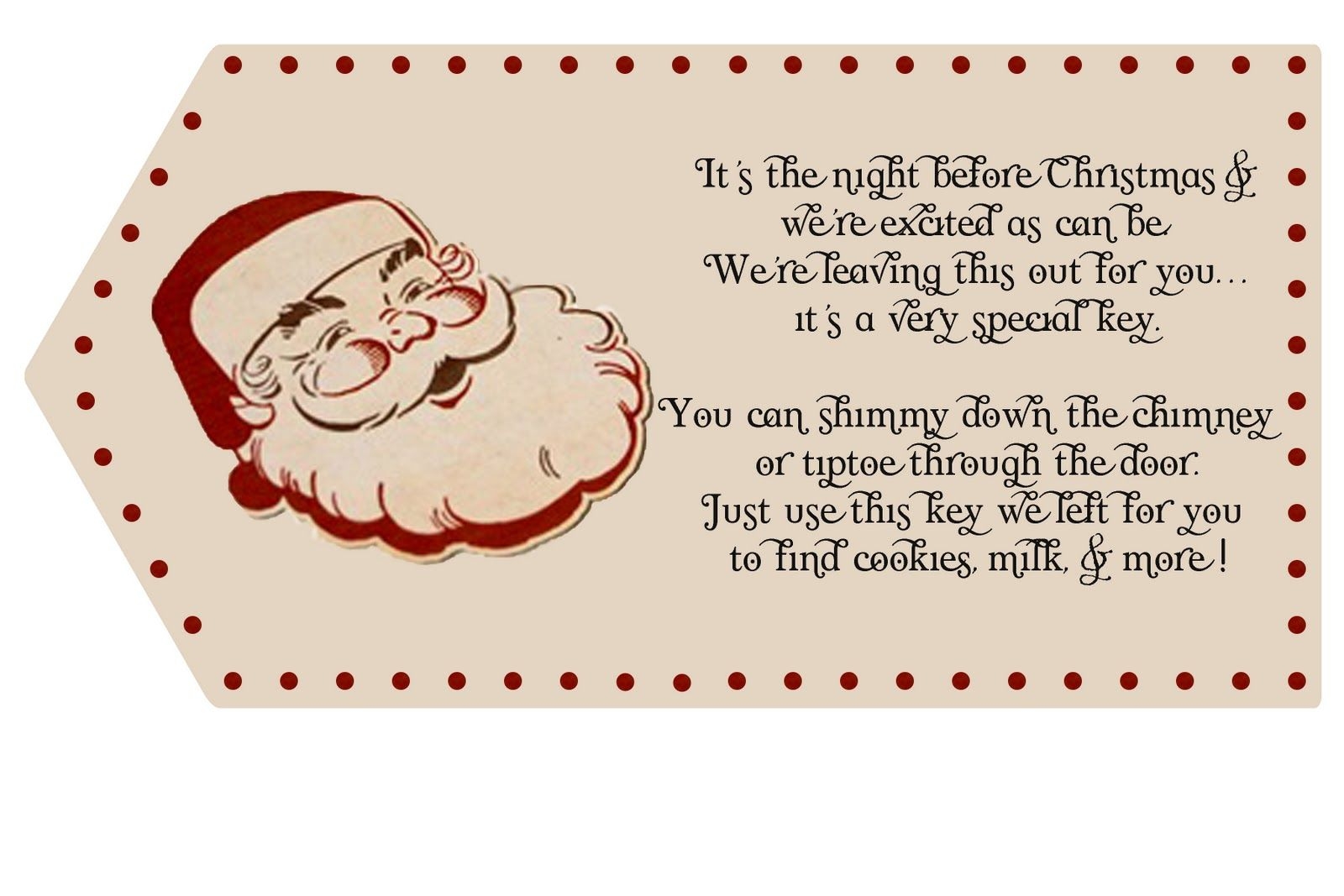 Santa Key Poem Free Printable