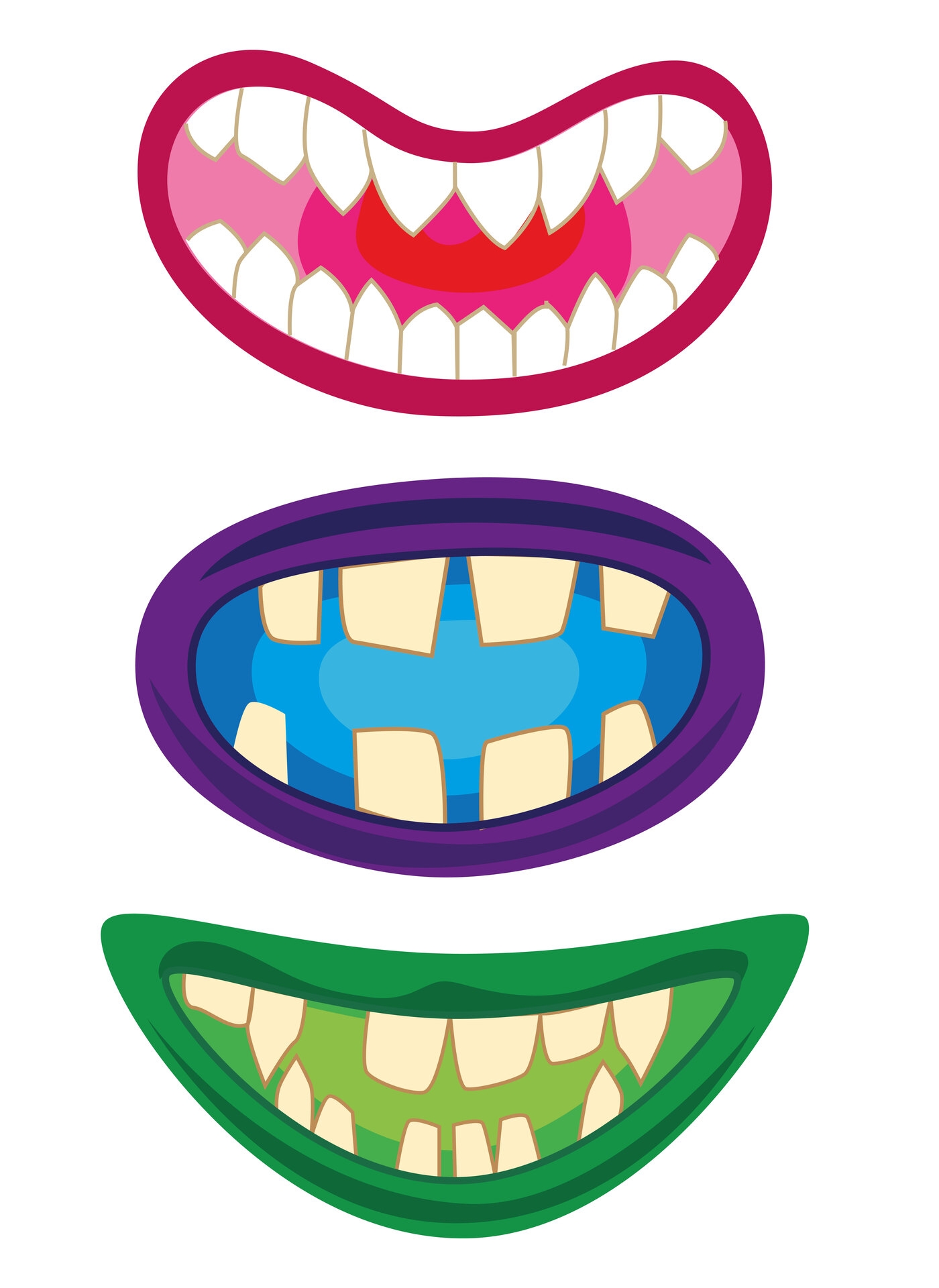 Scary Monster Mouths 13 Free PDF Printables Printablee