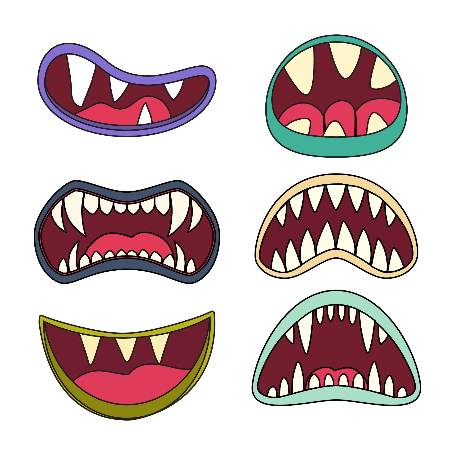 Scary Monster Mouths 13 Free PDF Printables Printablee