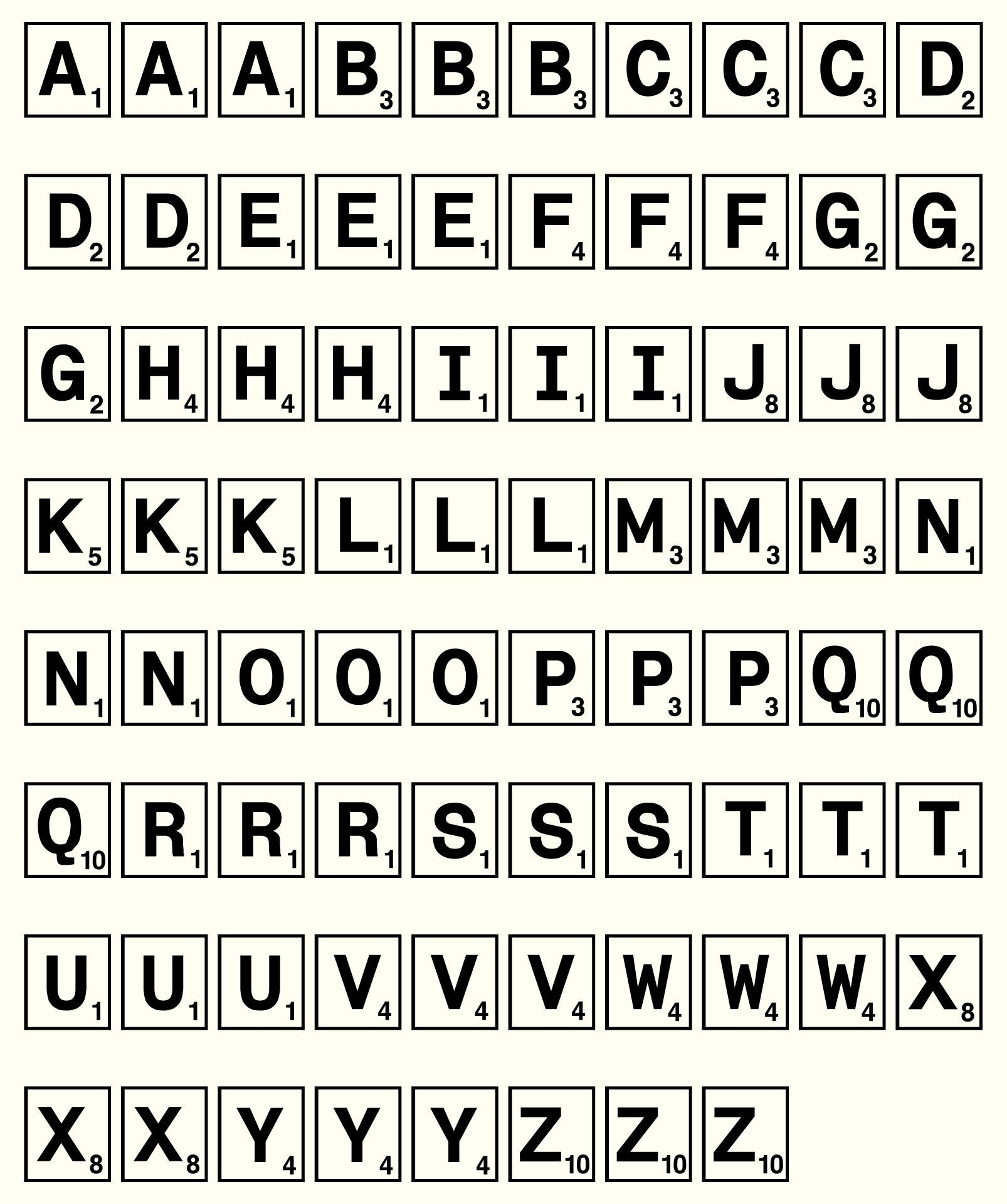 Scrabble Tiles Board 10 Free PDF Printables Printablee