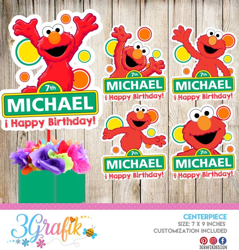 Sesame Street Elmo Centerpiece Online Template Party Supplies