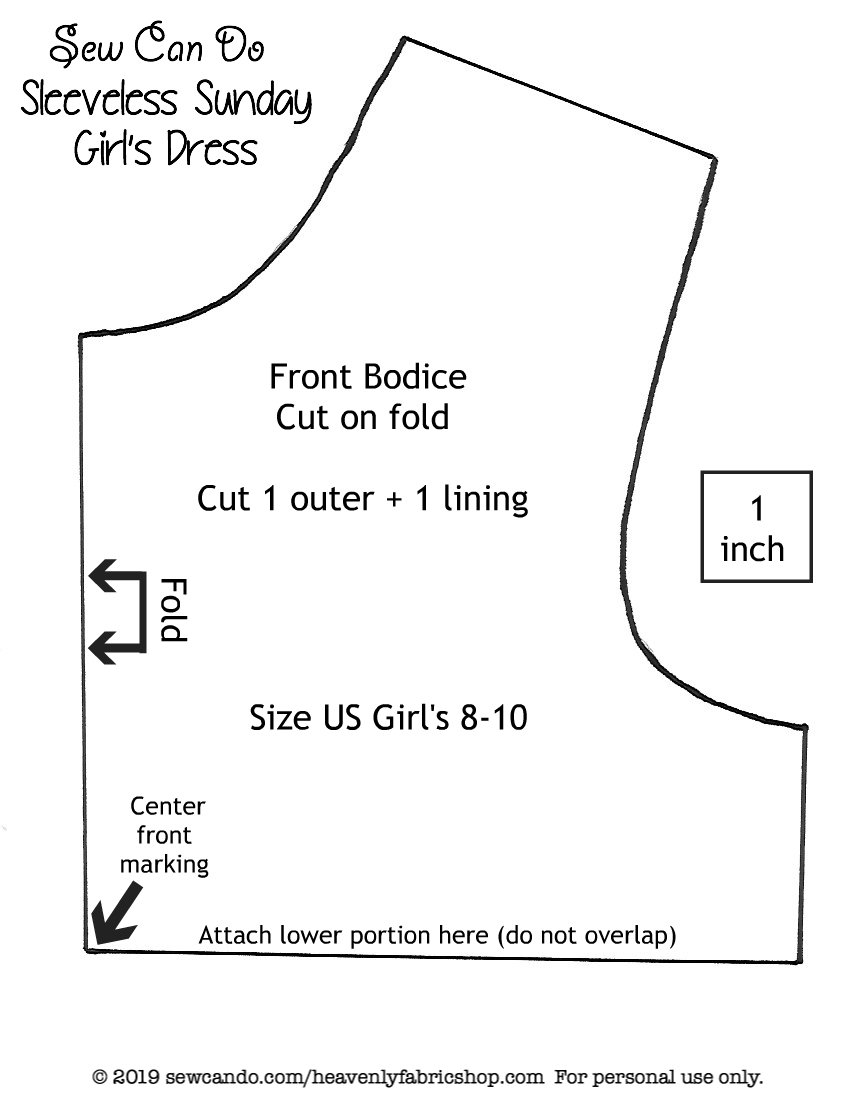 Sew Can Do FREE Pattern Sleeveless Sunday Girl s Dress