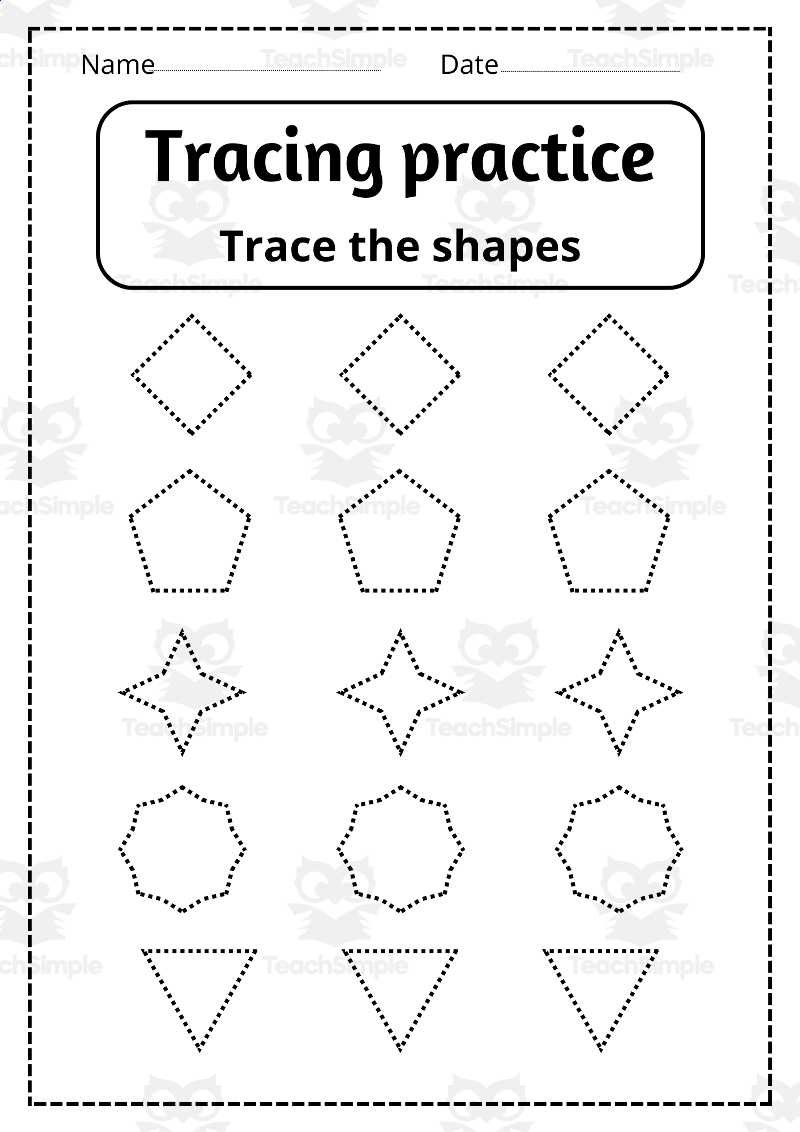Shapes Trace Worksheets Free Printable