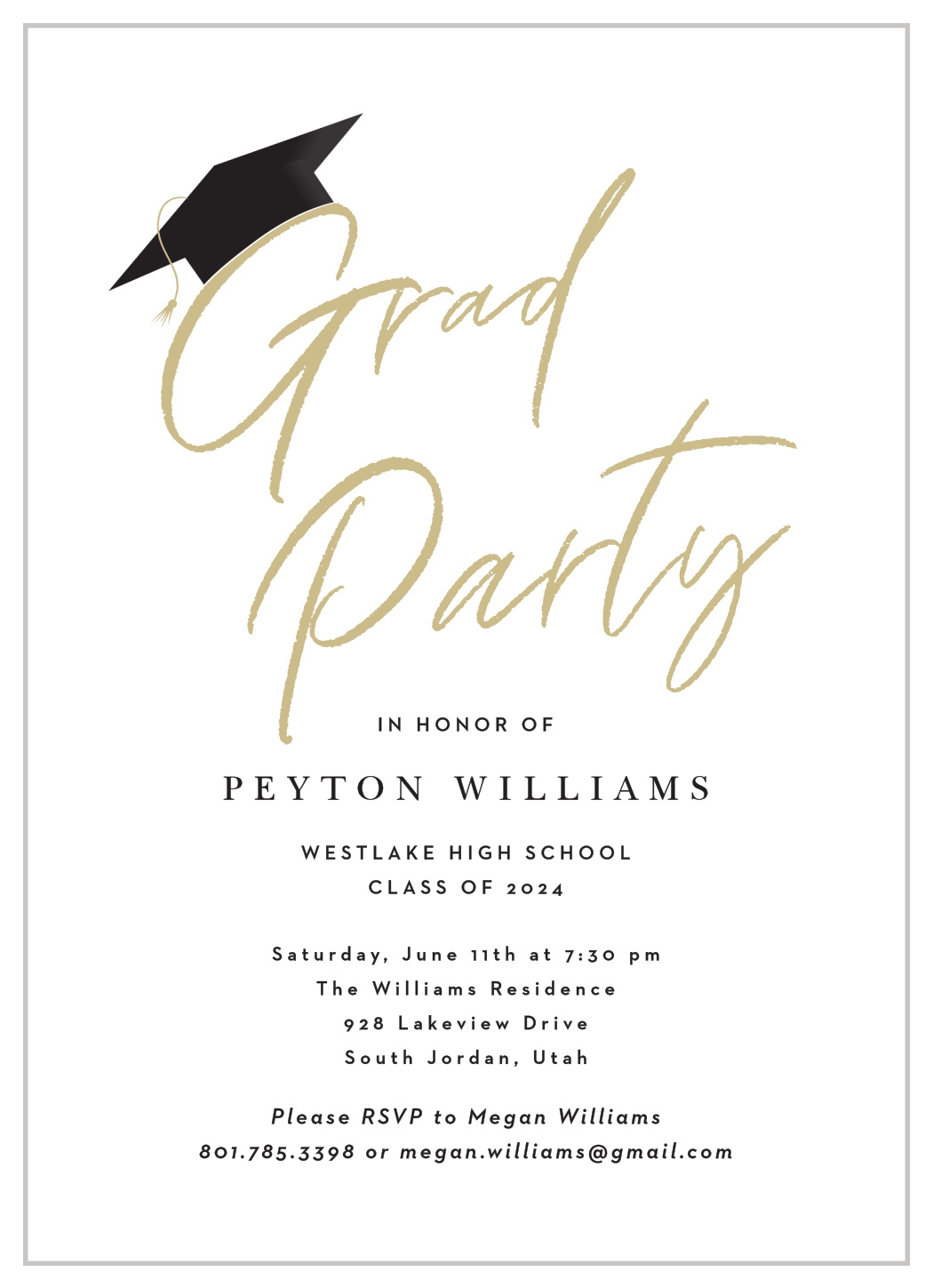 Signed Student Graduation Invitations By Basic Invite