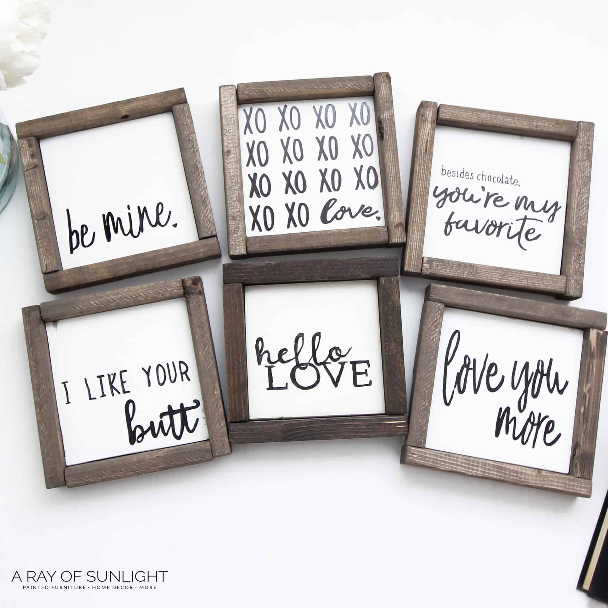 Small Wooden Love Signs For Valentine s Day FREE Printables