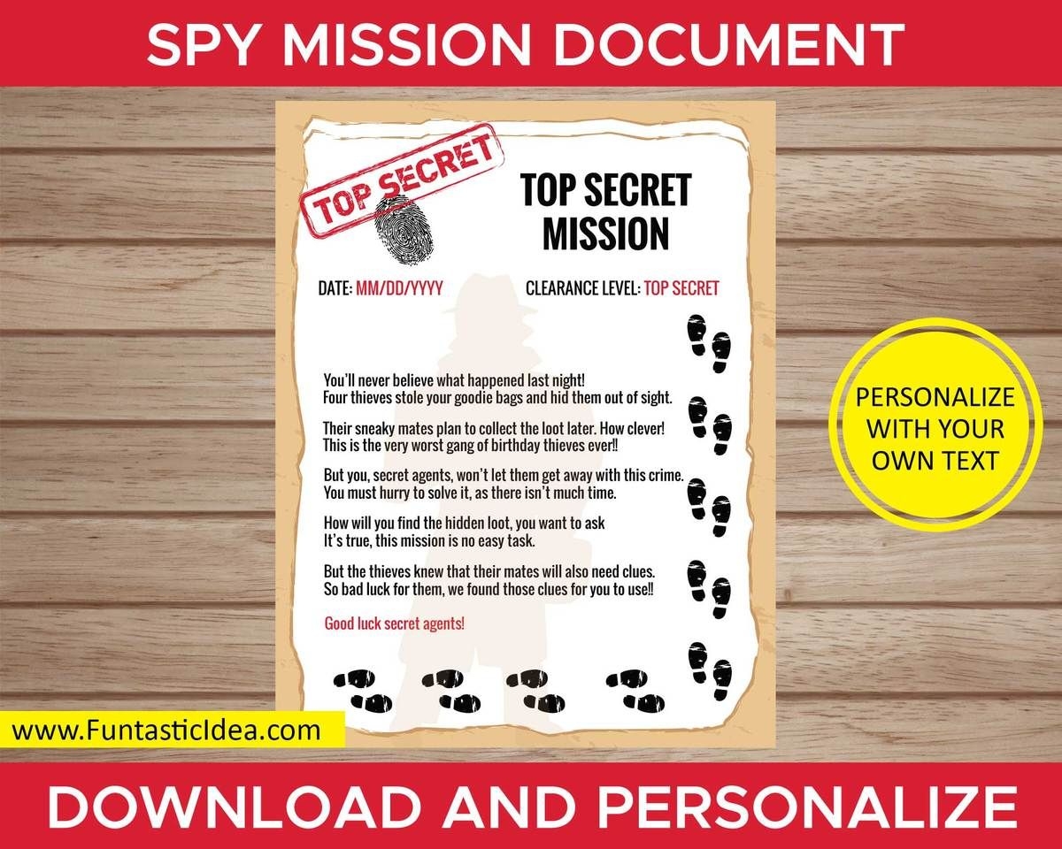 Free Printable Secret Missions