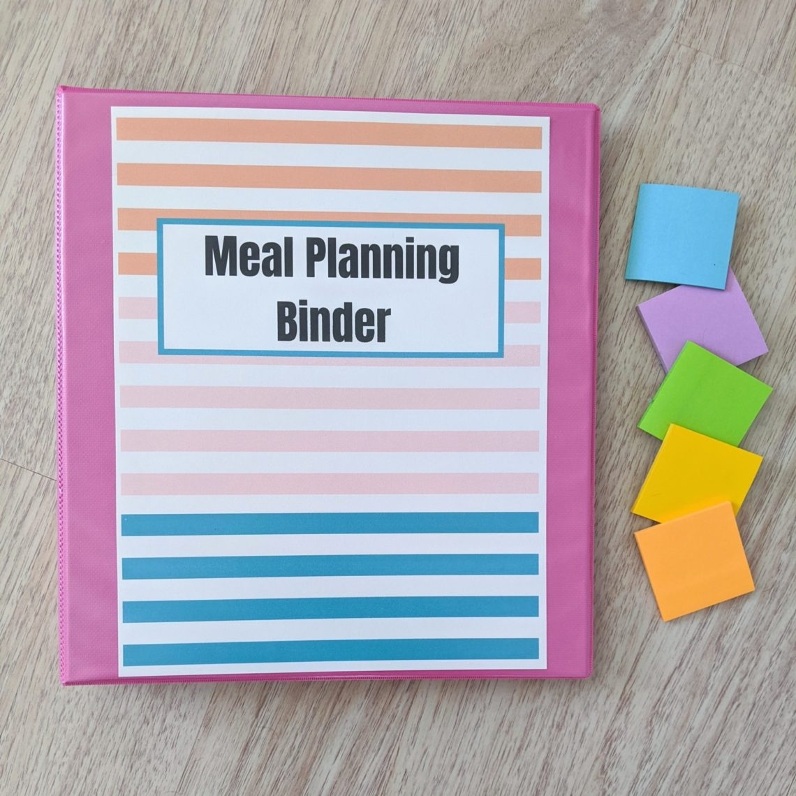 Sticky Note Meal Planning Binder Let s Live And Learn