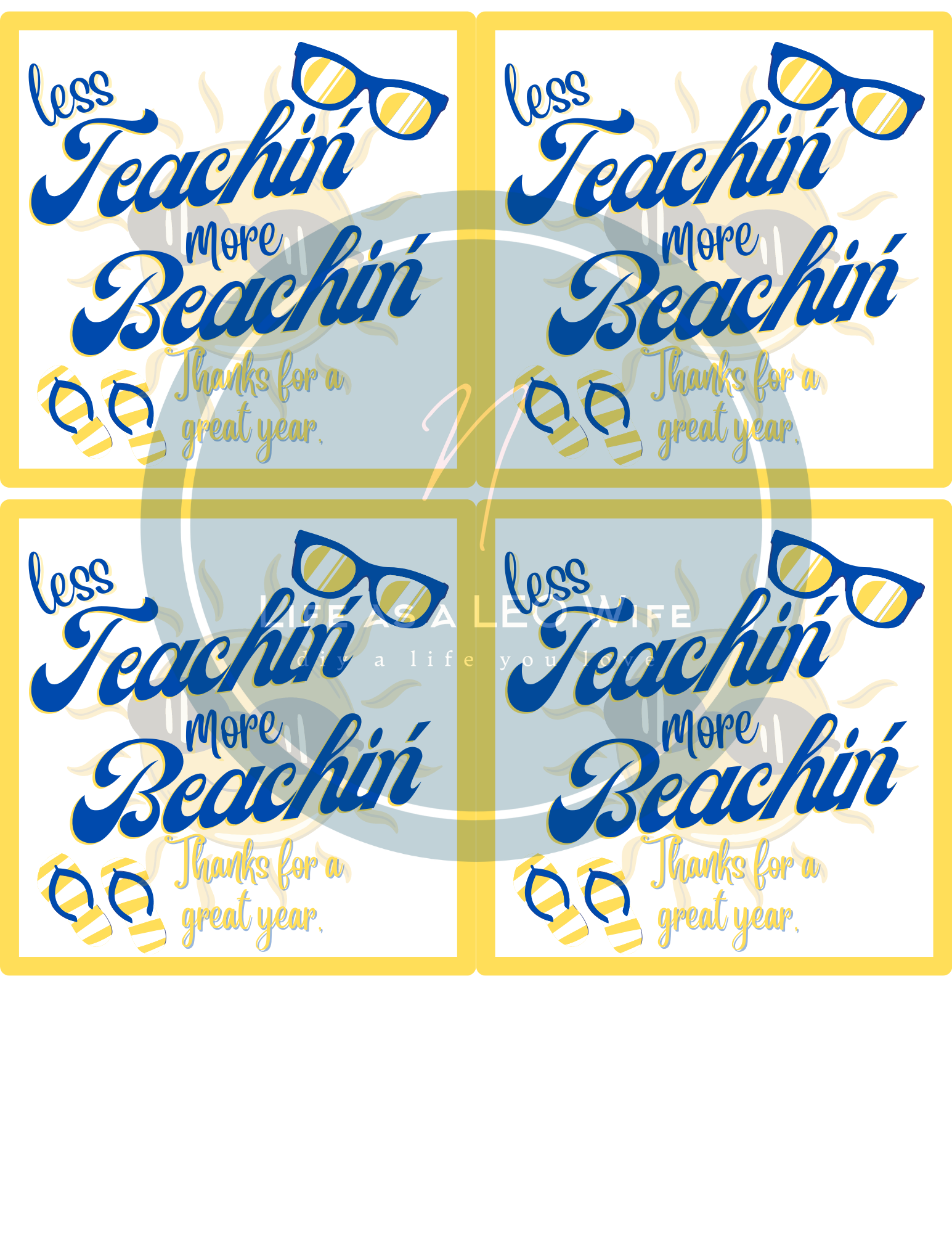 Summer Is Here Adorable Summer Starter Teacher Or Student Gift Idea W Free Printables Life As A LEO Wife