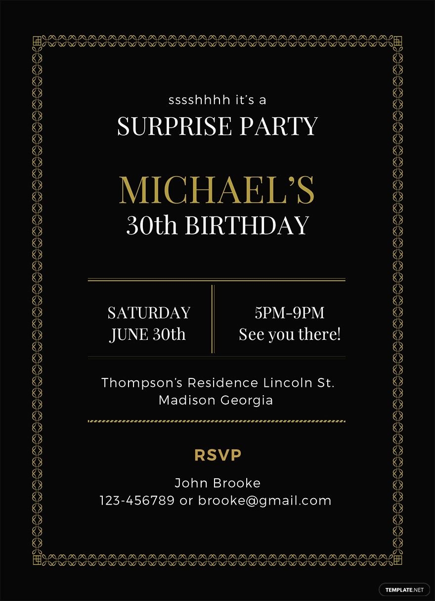 Free Printable Surprise Birthday Invitations