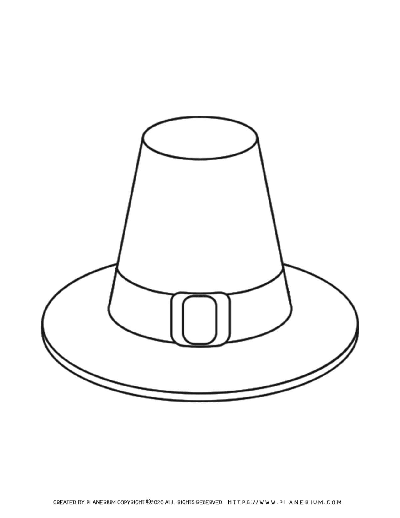 Thanksgiving Coloring Page Pilgrim Hat Free Printable Planerium