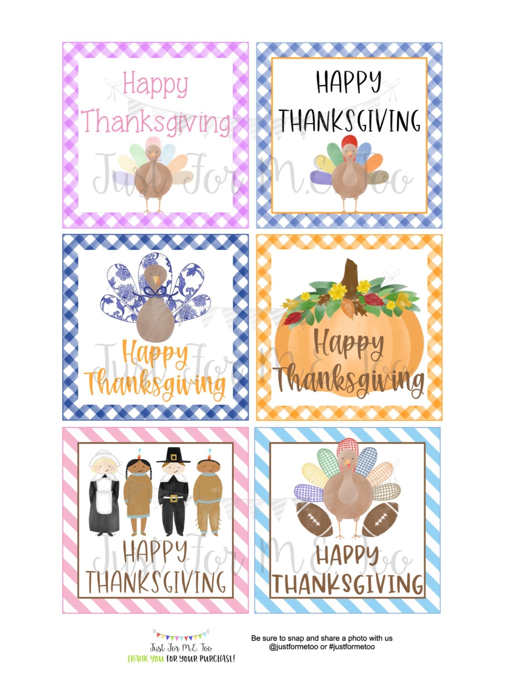 Thanksgiving Printable Tags Instant Download Happy Thanksgiving Thanksgiving Gift Tags Printable Thanksgiving Bundle