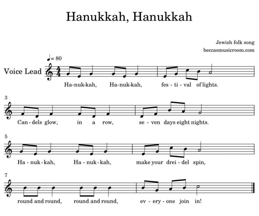 The Best Folk Songs For Hanukkah Elementary Music Lessons Becca s Music Room