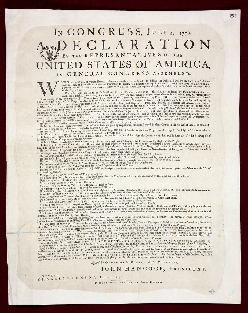 The Declaration Of Independence Description Dunlap Print Flickr