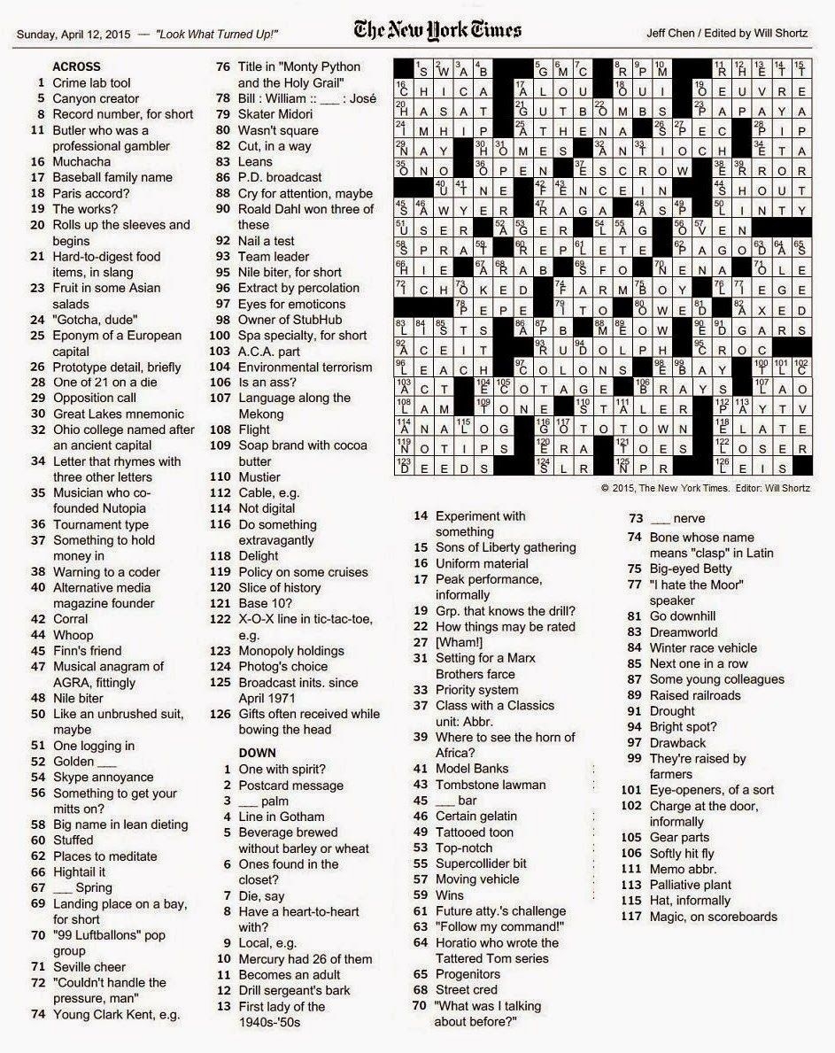 The New York Times Crossword In Gothic