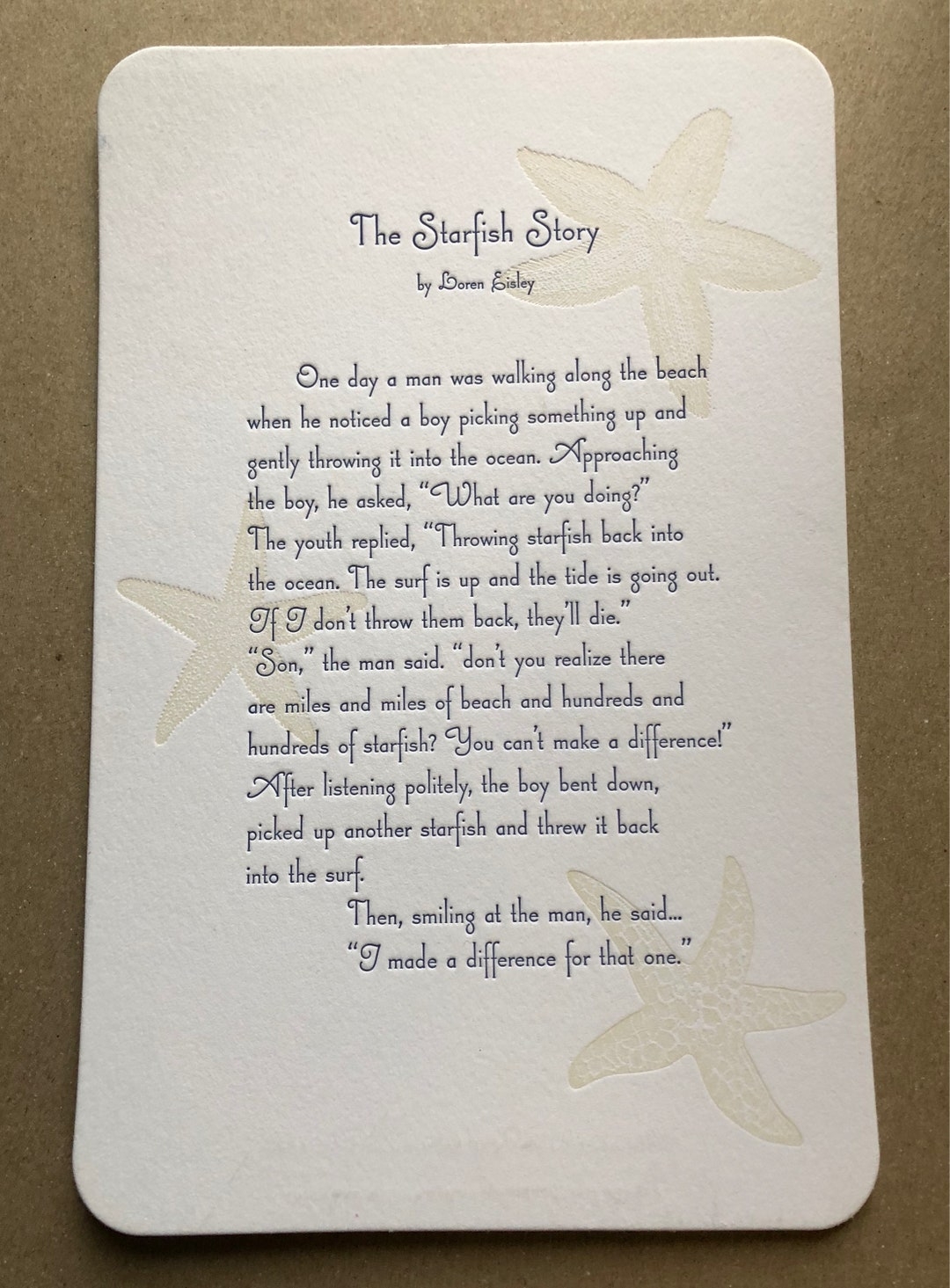 The Starfish Story Etsy