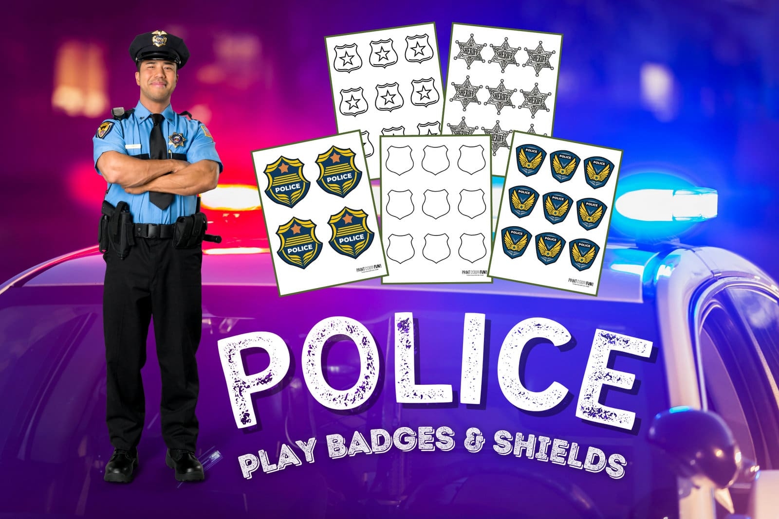 These 24 Cool Sheriff Police Badge Clipart And Coloring Pages Make Playtime Learning Fun At PrintColorFun