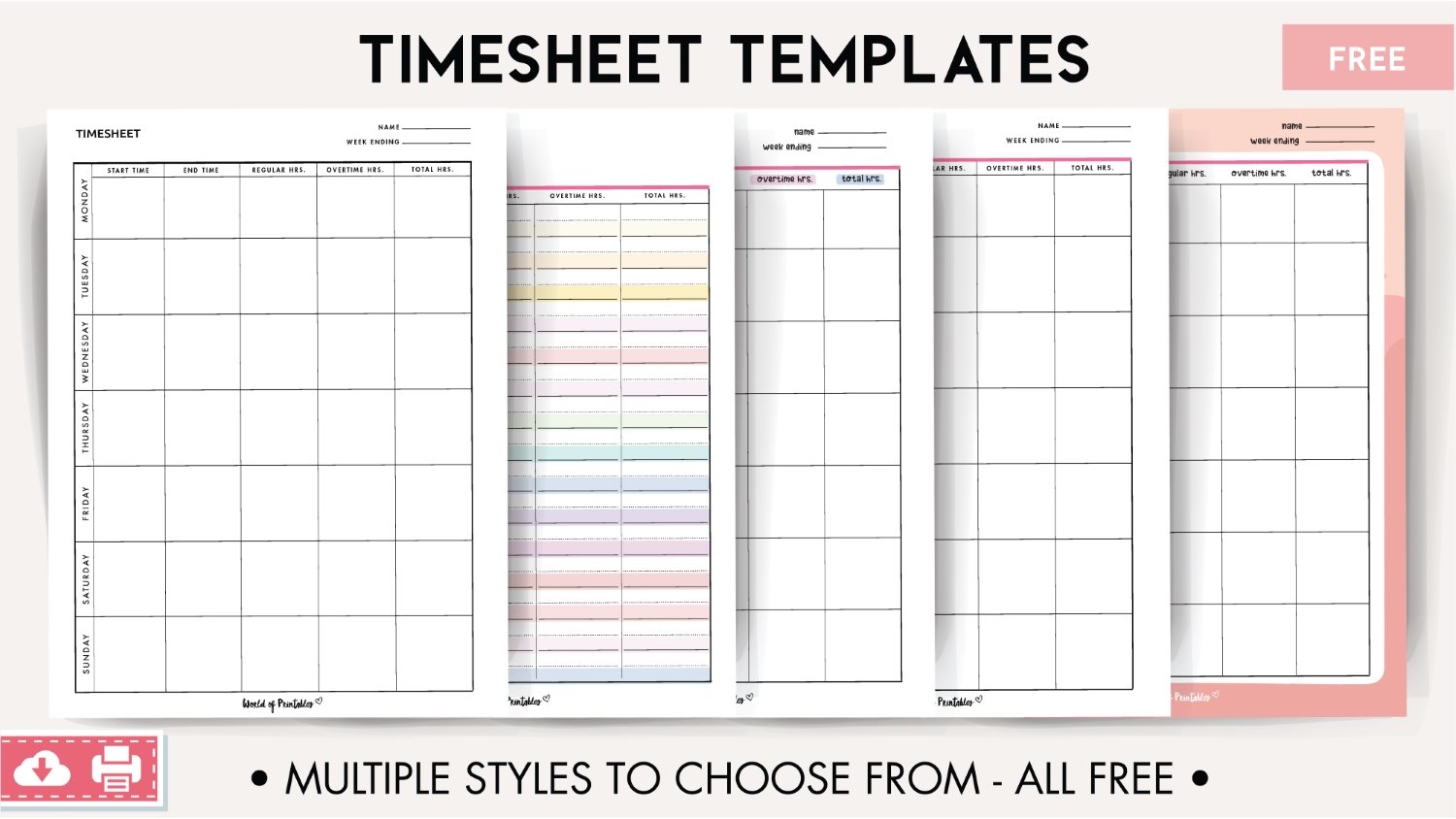 Free Printable Timesheets For Employees