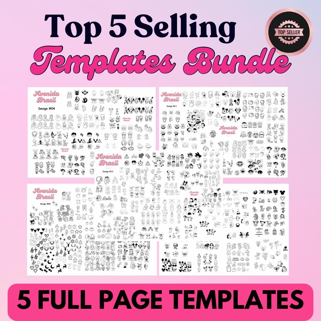 Top 5 Selling Nail Art Templates Bundle Stencils Nail Art Practice Sheets Nail Sticker Templates Printable Nail Art DIY PDF Nails Etsy Israel