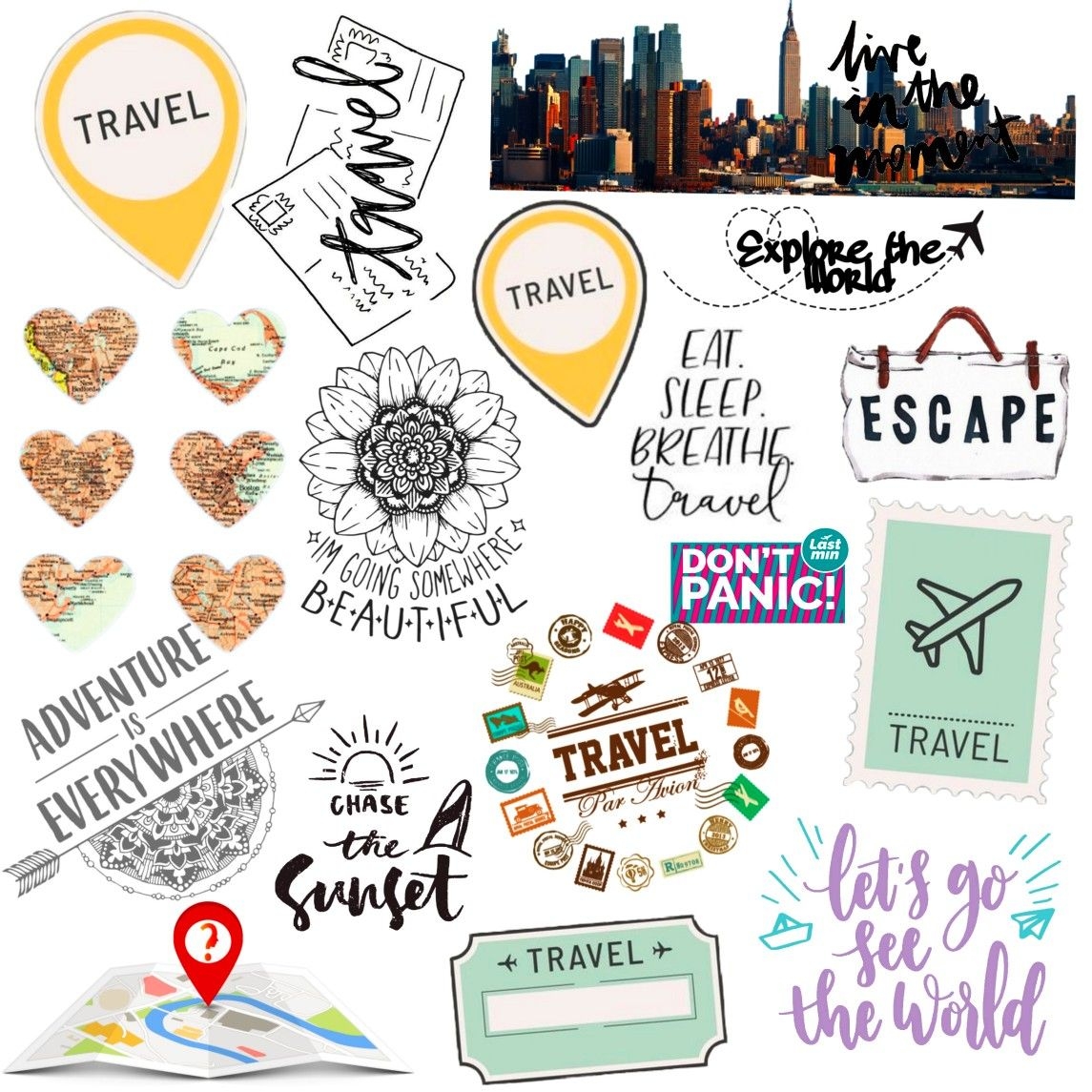 Travel Scrapbook Stickers