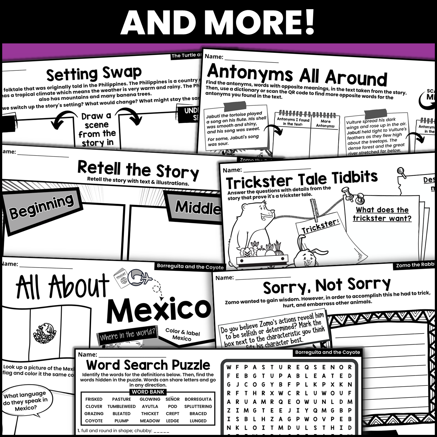 Trickster Tales Interactive Read Aloud Activities BUNDLE For IRA Classful