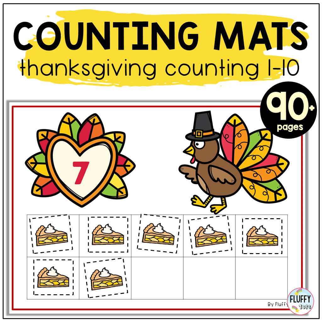 Turkey Counting Mat FREE Counting 1 10 Activity FluffyTots