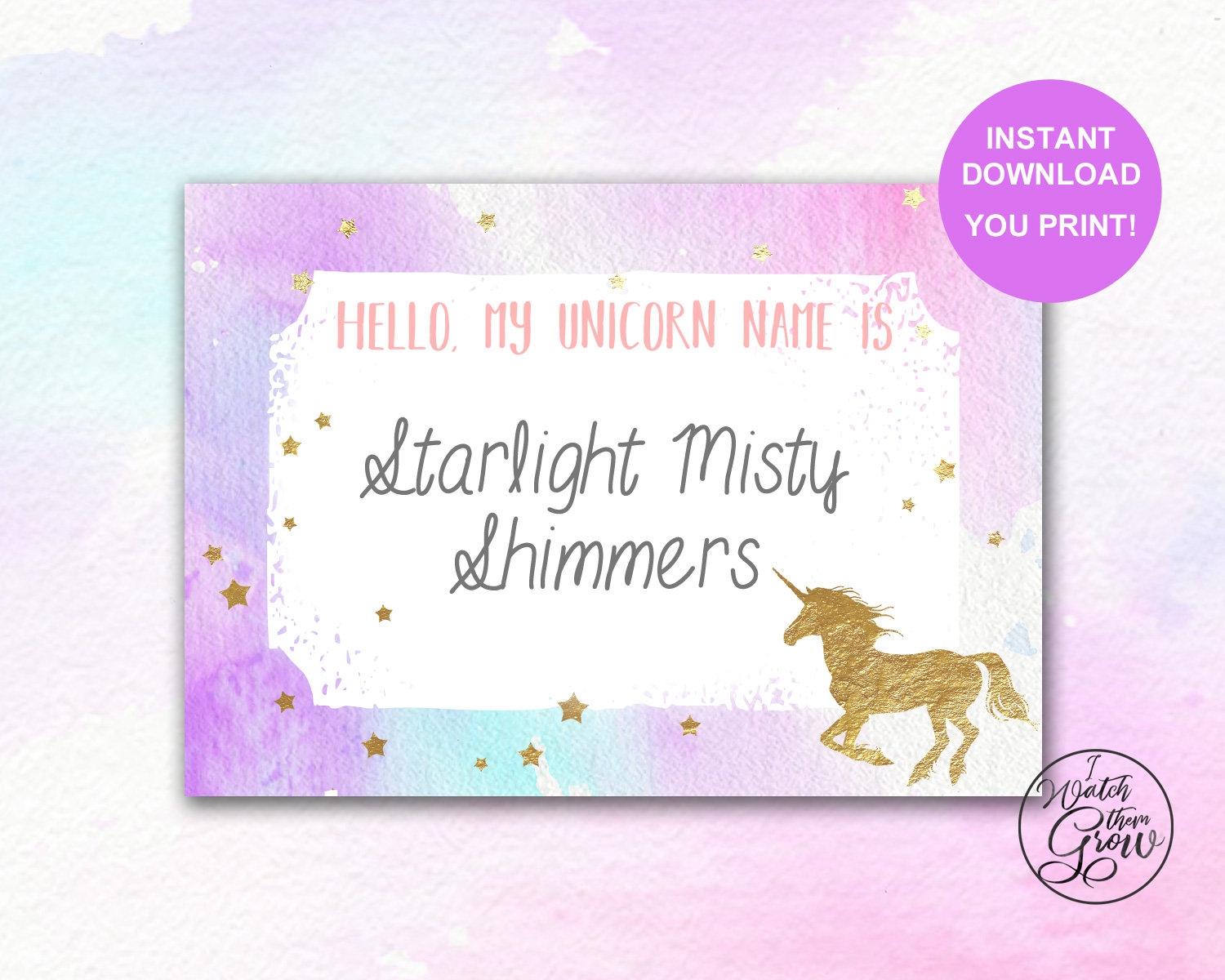 Unicorn Name Tags Printable Unicorn Name Stickers Unicorn Name Labels Unicorn Party Birthday Baby Shower Unicorn Game INSTANT DOWNLOAD Etsy Israel