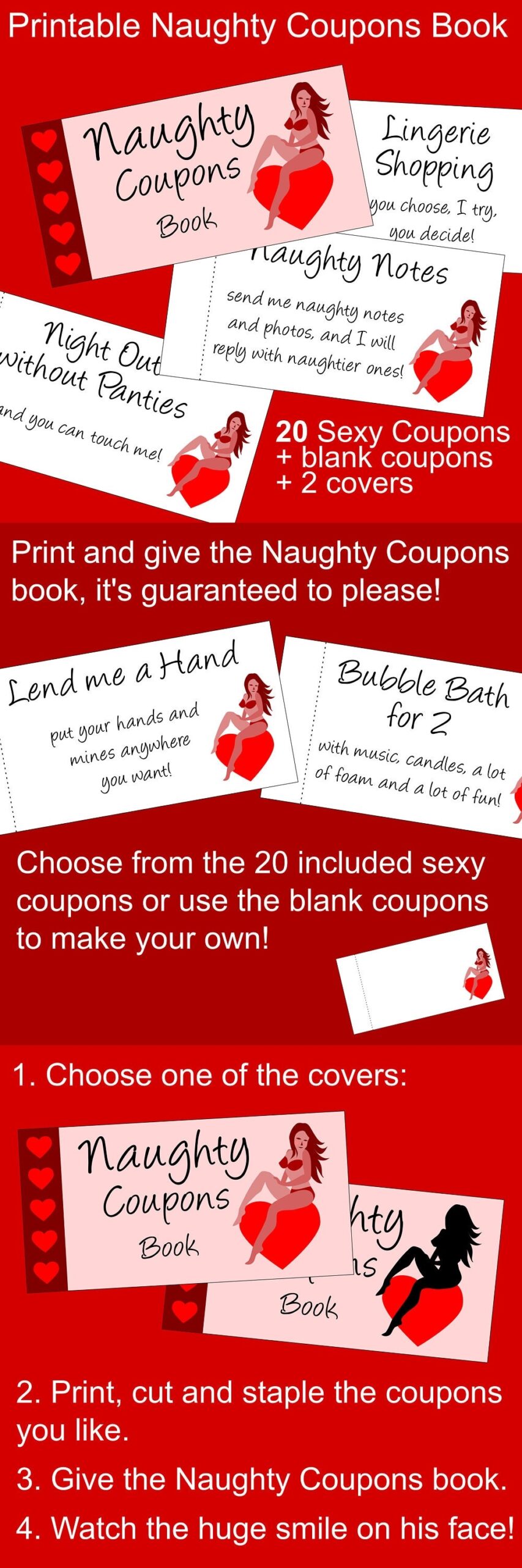 Valentine s Day Gift For Him Sexy Printable Naughty Coupons Book With Sex Coupons That Are Guaranteed To Please Your Husband Or Boyfriend 