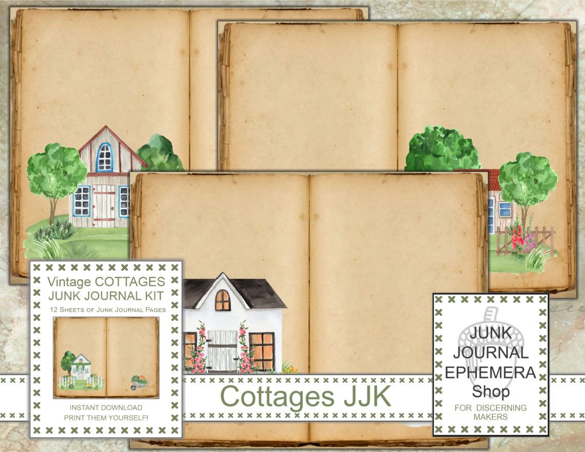 Vintage Cottages Junk Journal Kit With FREE Bonus Design Tink s JunkJournalEphemera Blog