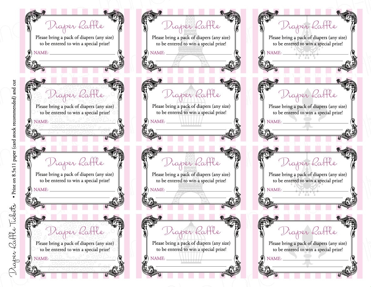 Free Diaper Raffle Tickets Printable