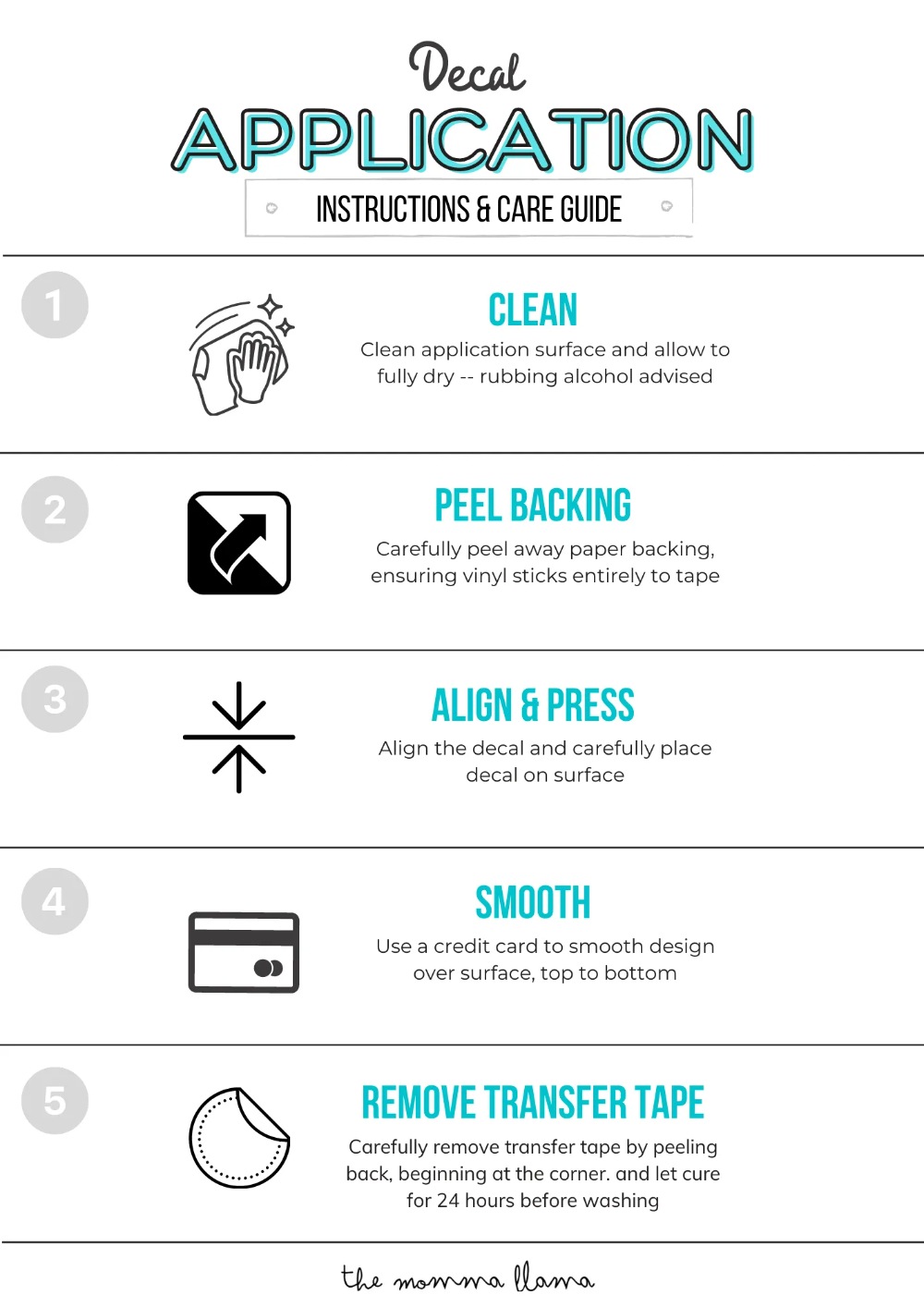 Vinyl Decal Application Instructions Free PDF The Momma Llama