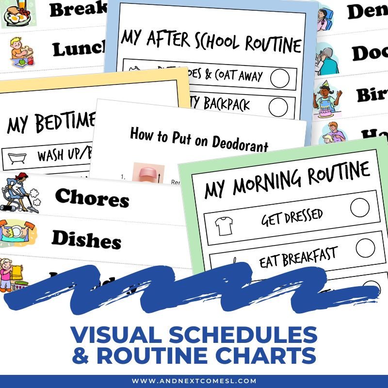 Visual Schedules Routine Charts For Kids And Next Comes L Hyperlexia Resources