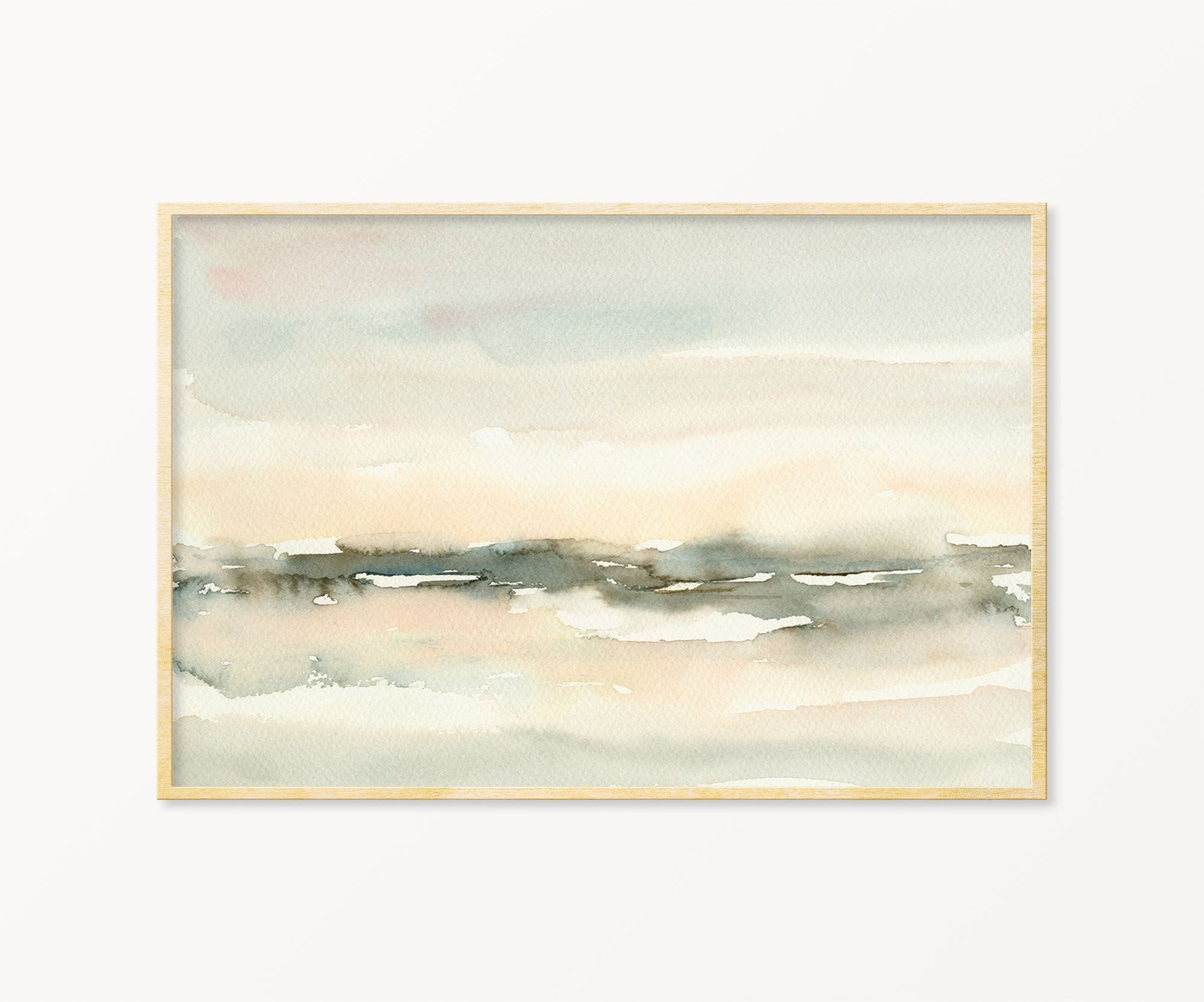 Watercolor Printable Abstract Neutral Pastel Print Minimal Landscape Instant Download Printable Wall Art Watercolor Painting Peach Gray