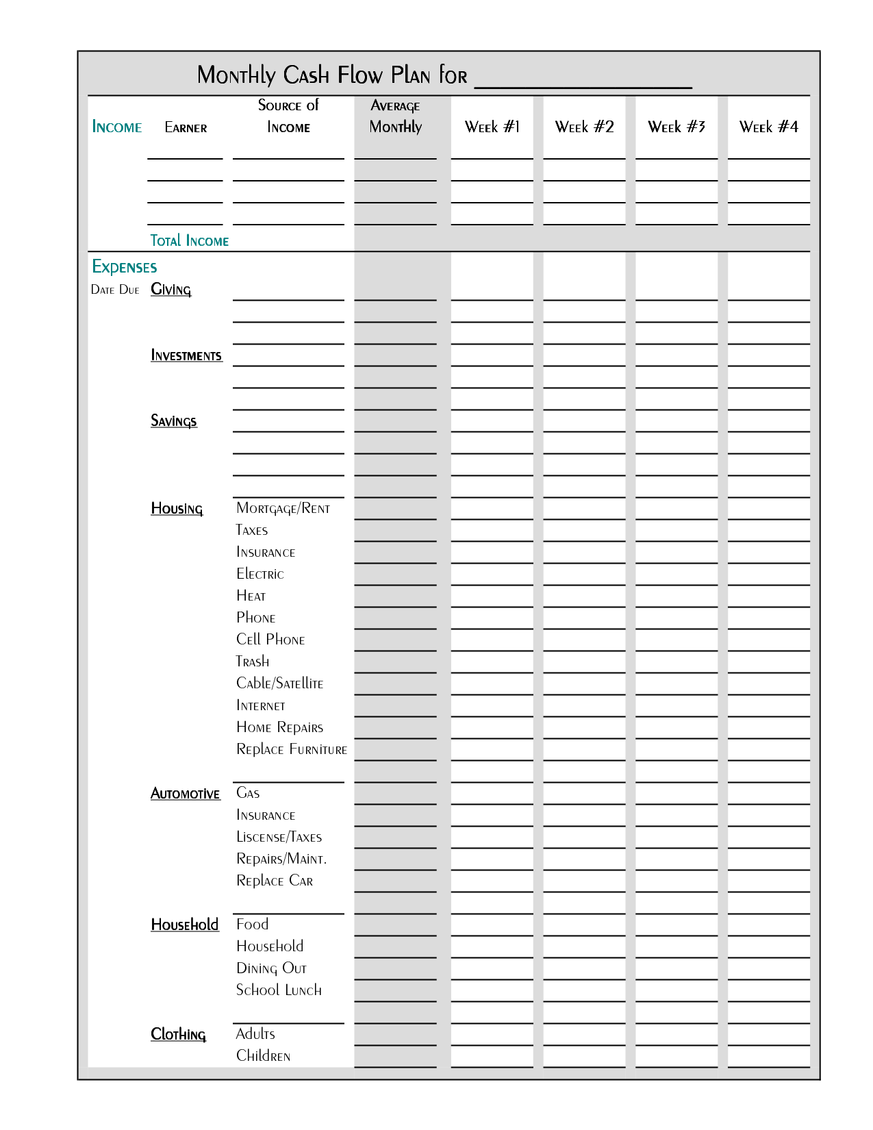 Free Weekly Budget Worksheet Printable