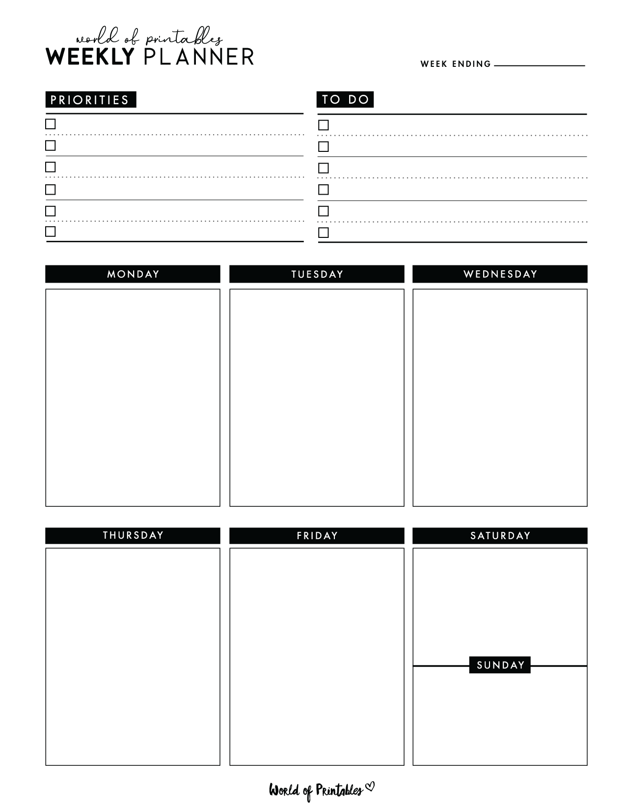 Free Printable Pdf Weekly Planner