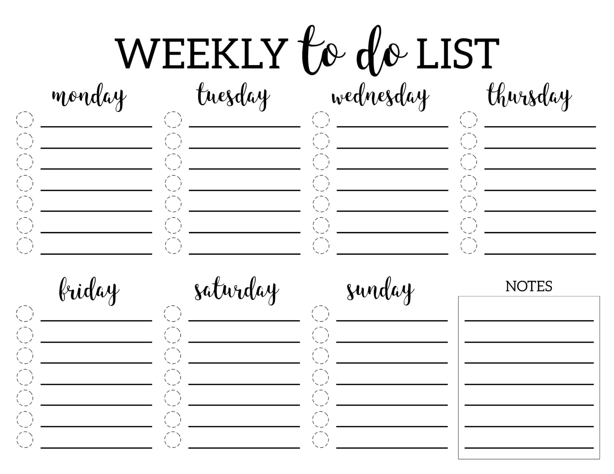 To Do List Free Printable