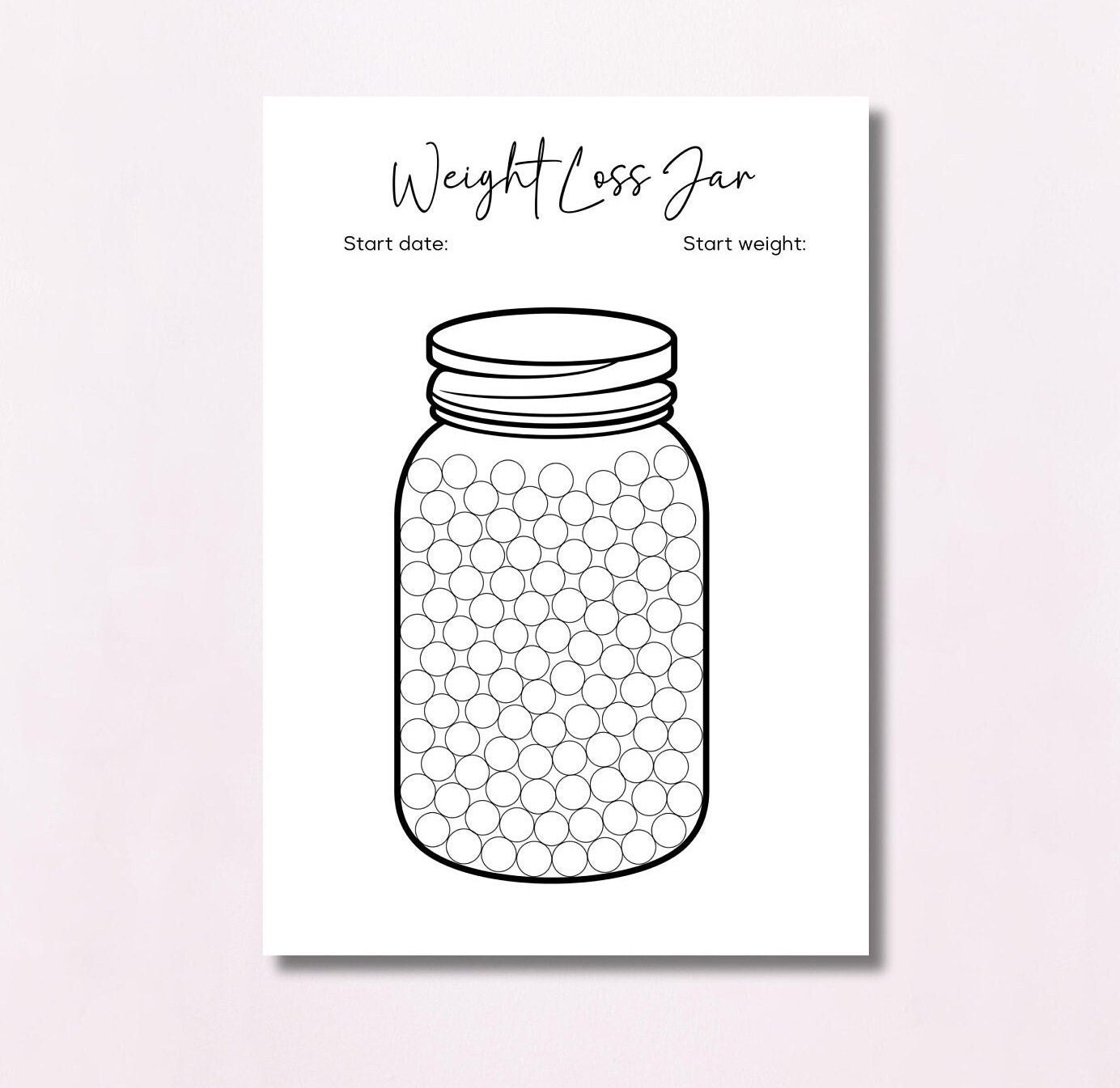 Weight Loss Challenge Jar Printable Printable Weight Loss Tracker Digital Weight Loss Tracker Weigh In Loss Tracker WL Etsy