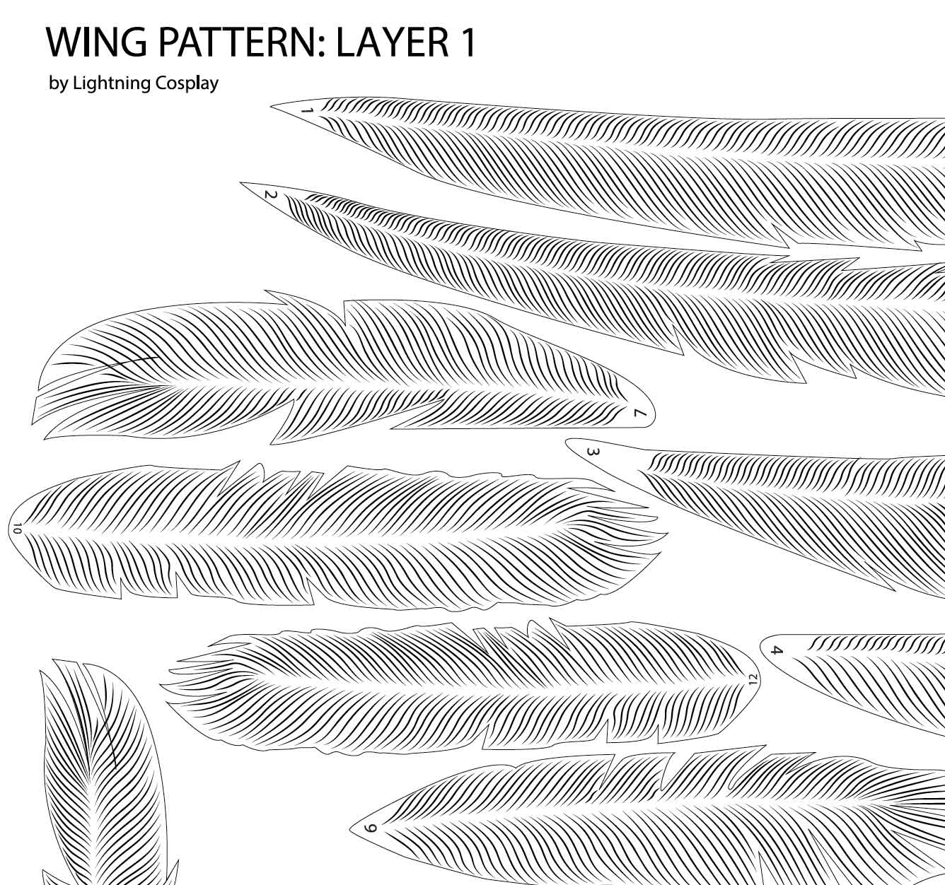 Wing Feather Patterns Lightning Cosplay Costumes Accessories Tutorial Books
