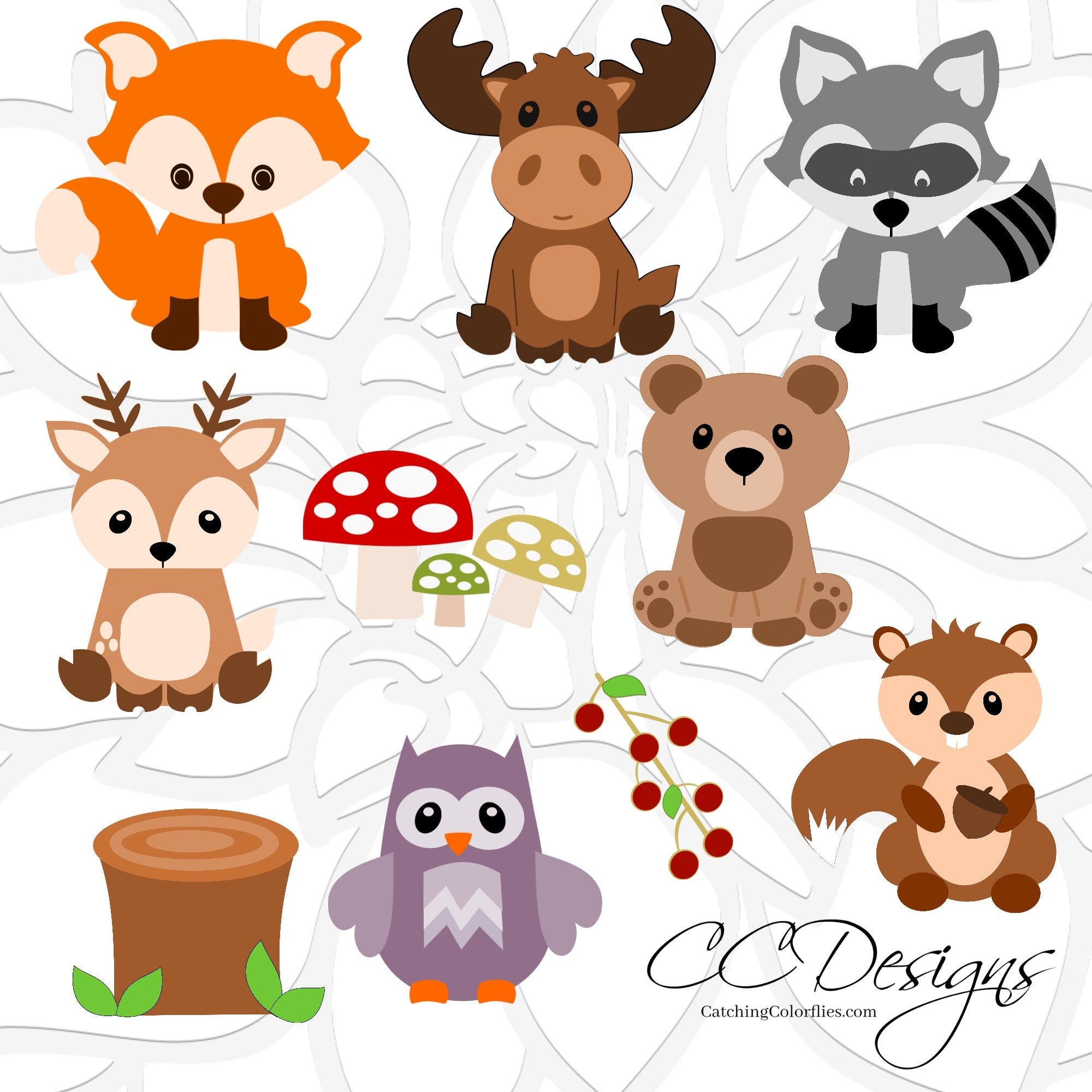 Woodland Animal SVG Set Cute Baby Forest Animals Clip Art Fox SVG Cut File Moose Cut File Deer Svg Woodland Nursery Baby Shower Etsy