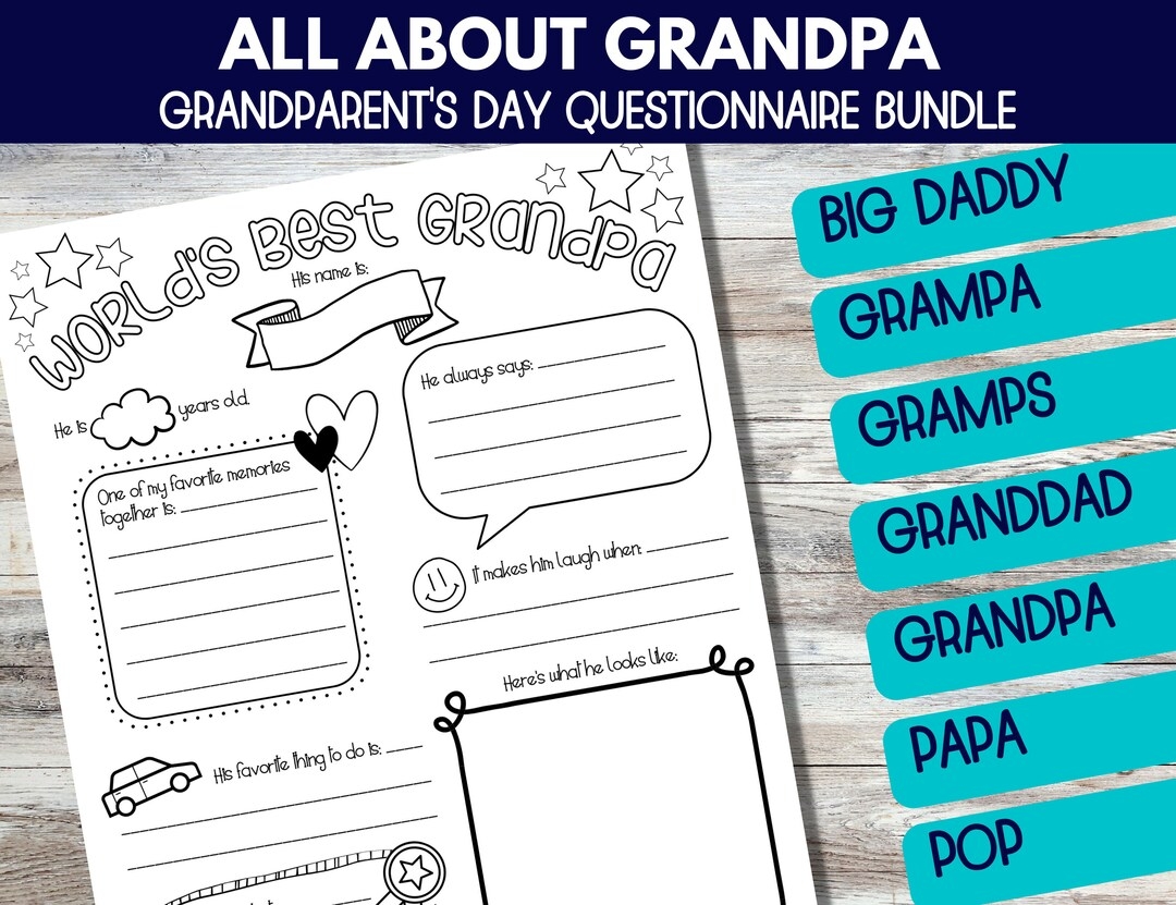 Free Printable Grandpa Questionnaire