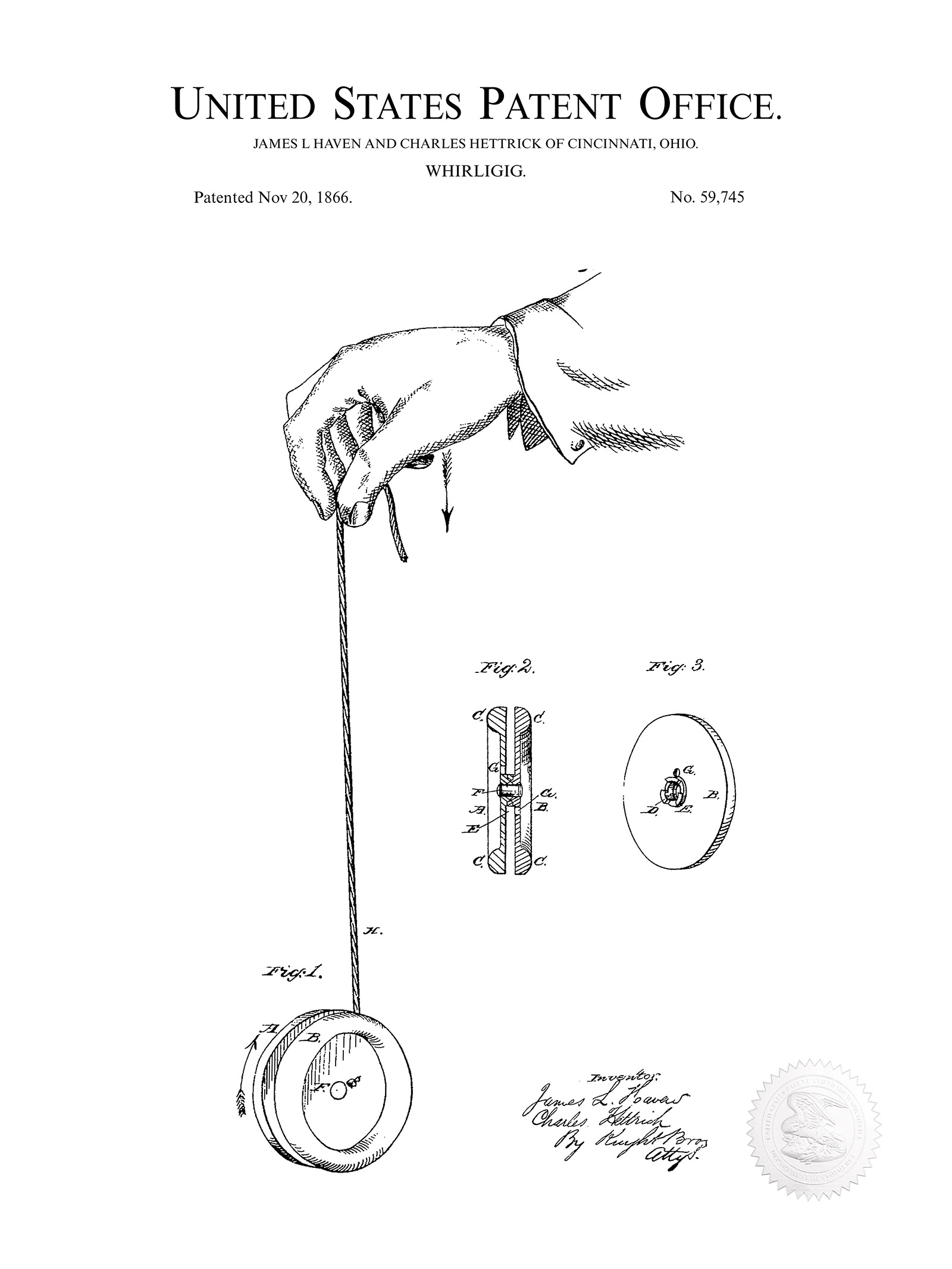 Yo Yo Design Vintage Toy Patent