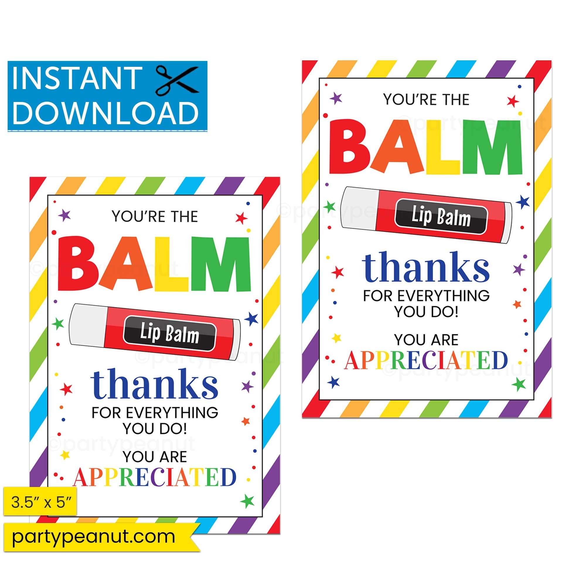 You re The Balm Lip Balm Holder Lip Balm Card Lip Balm Gift Tag Teacher Friend Baby Sitter Appreciation Thank You Tag Etsy