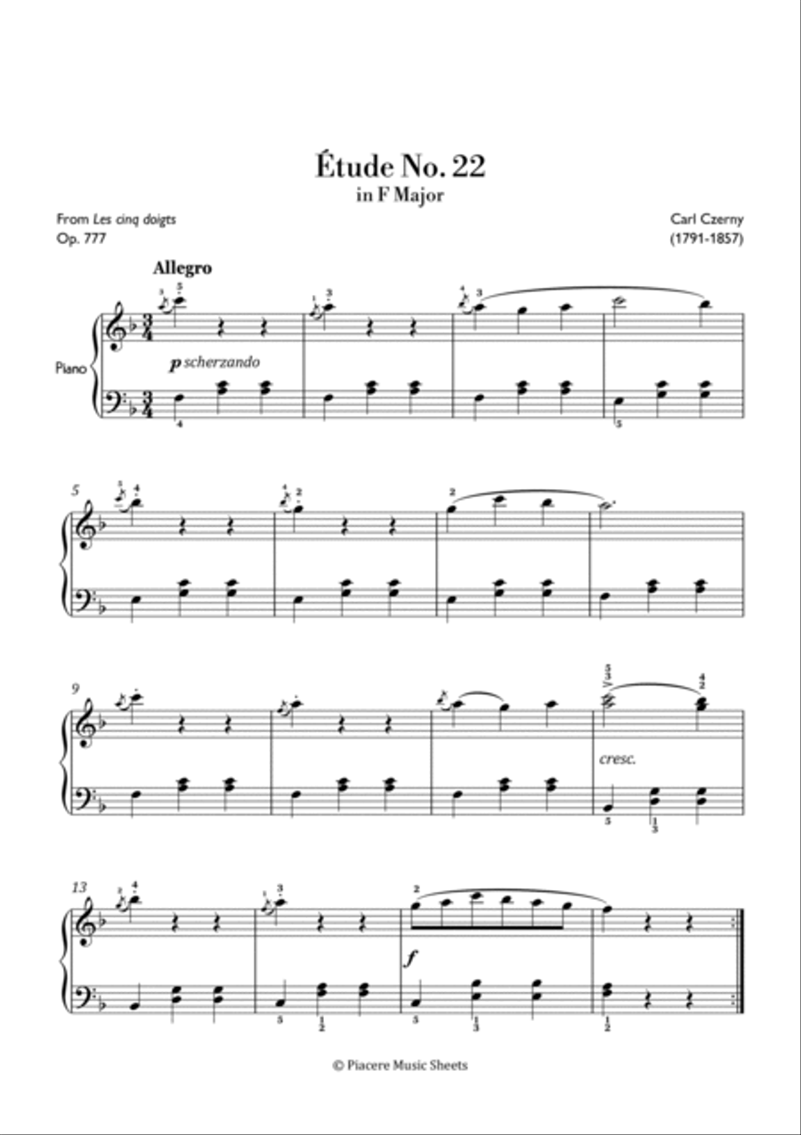 Free Sheet Music Op 777 Czerny Carl 24 Exercises For The Five Fingers title Free Sheet Music Op 777 Czerny Carl 24 Exercises For The Five Fingers