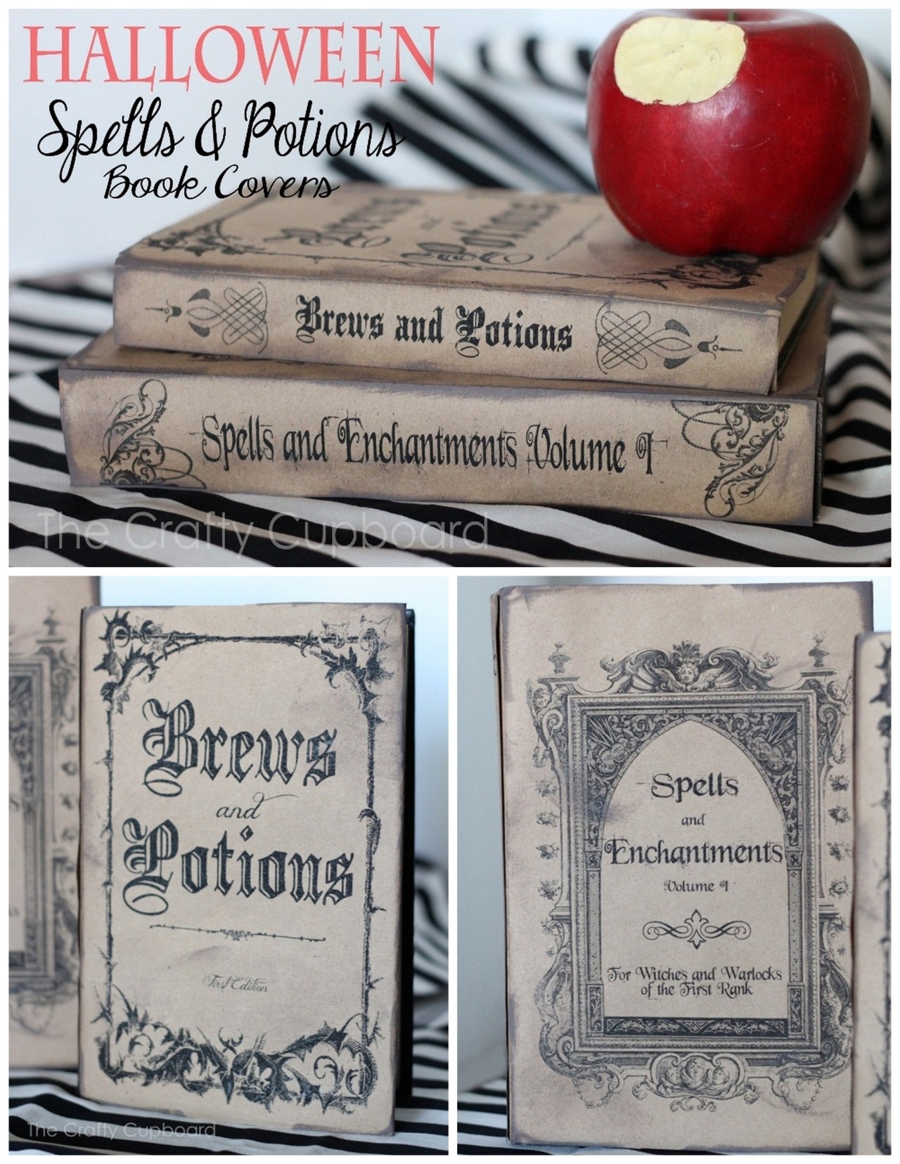 Halloween Spellbook Spines Free Printable